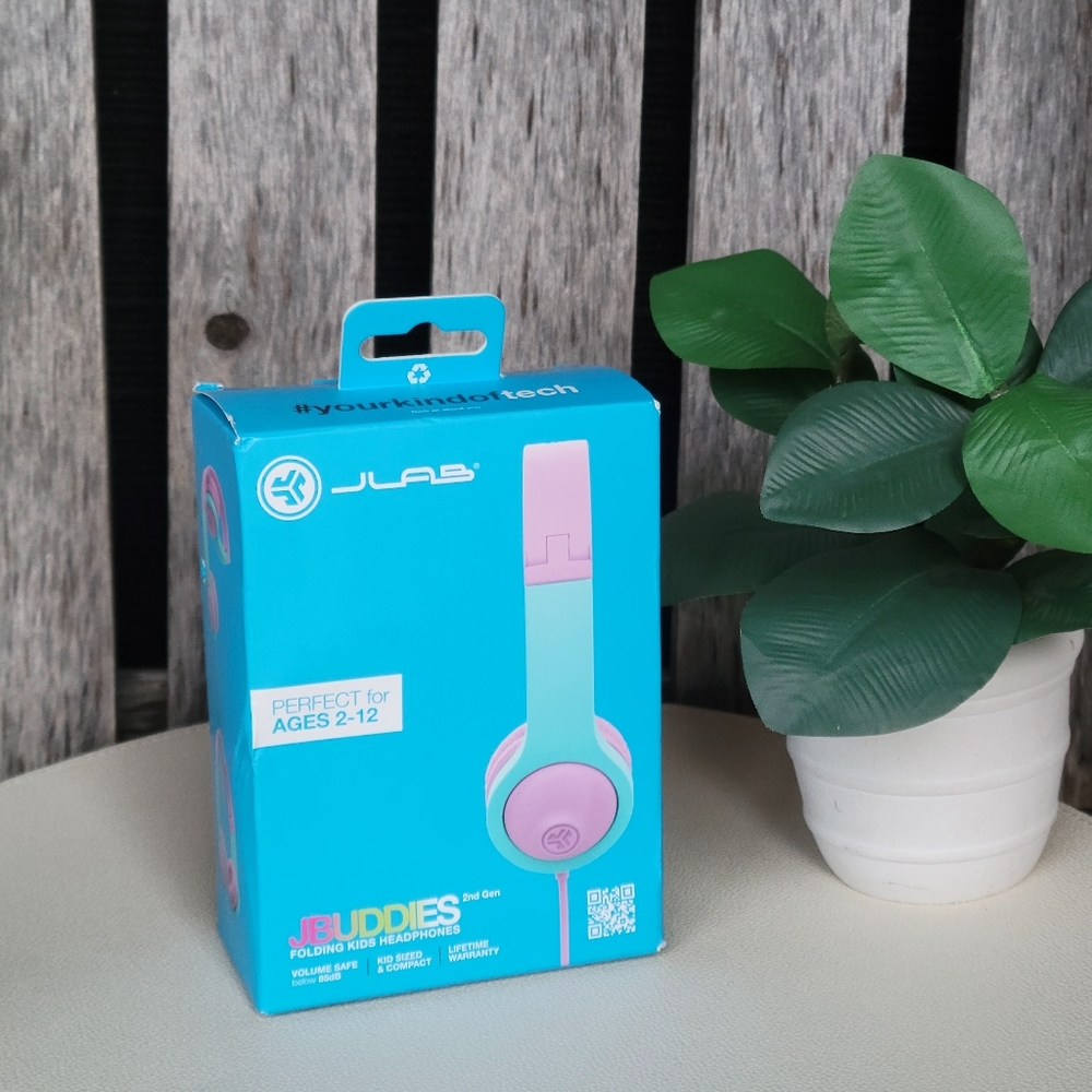 JLab JBuddies Kids Headphones - Pink and Teal